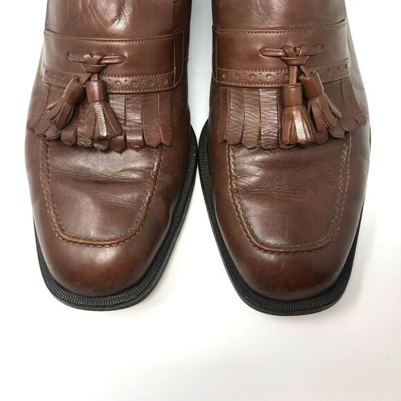 Bally Kiltie Tassel Loafer Mens Size 10 D Brown Leather Slip On Dress Shoe Berzo main image 4